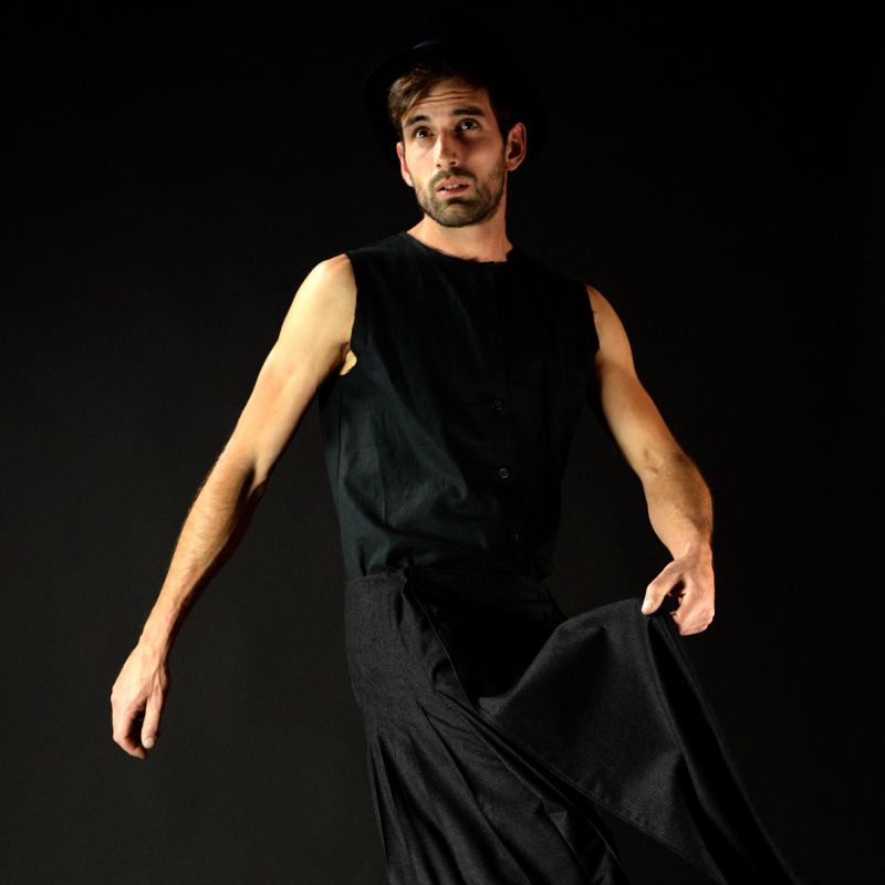 1 ARTEMISIA ALBA neo-kilt long, Noir, T44