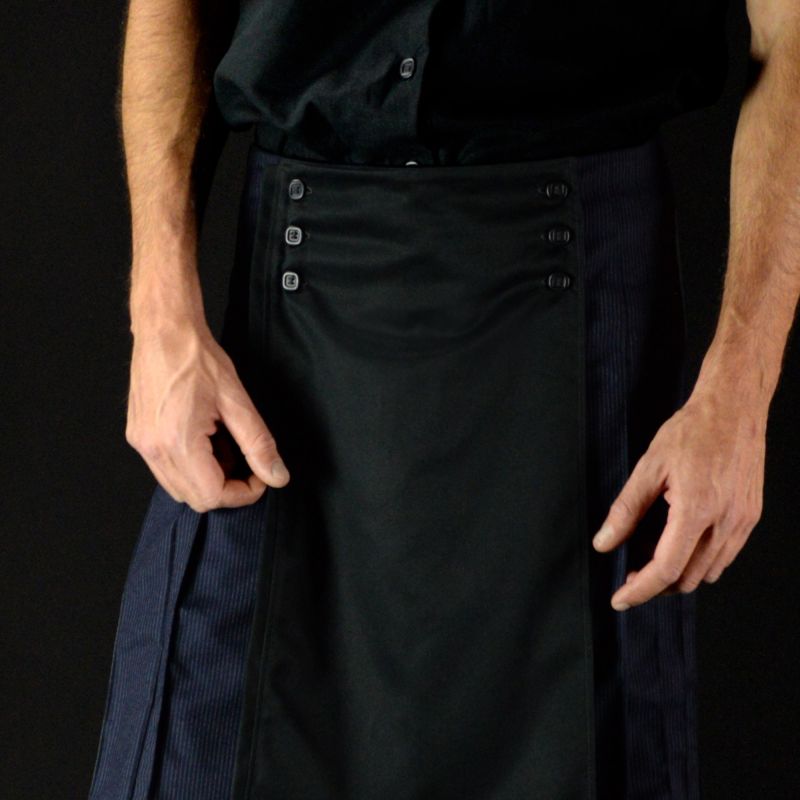 1 ARTEMISIA ALBA neo-kilt long, Noir, T44