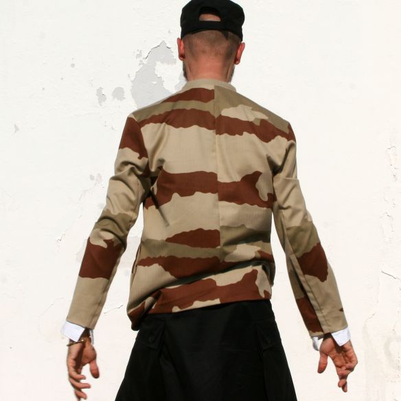 Veste camo à col mao