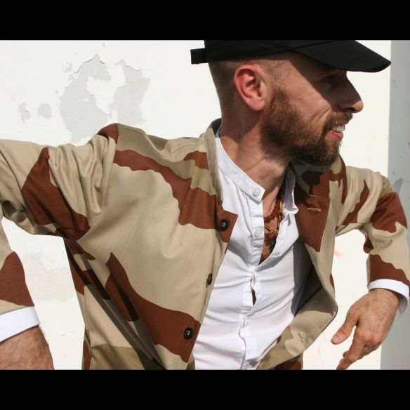 mao collar jacket with army twill mao collar jacket with army twill