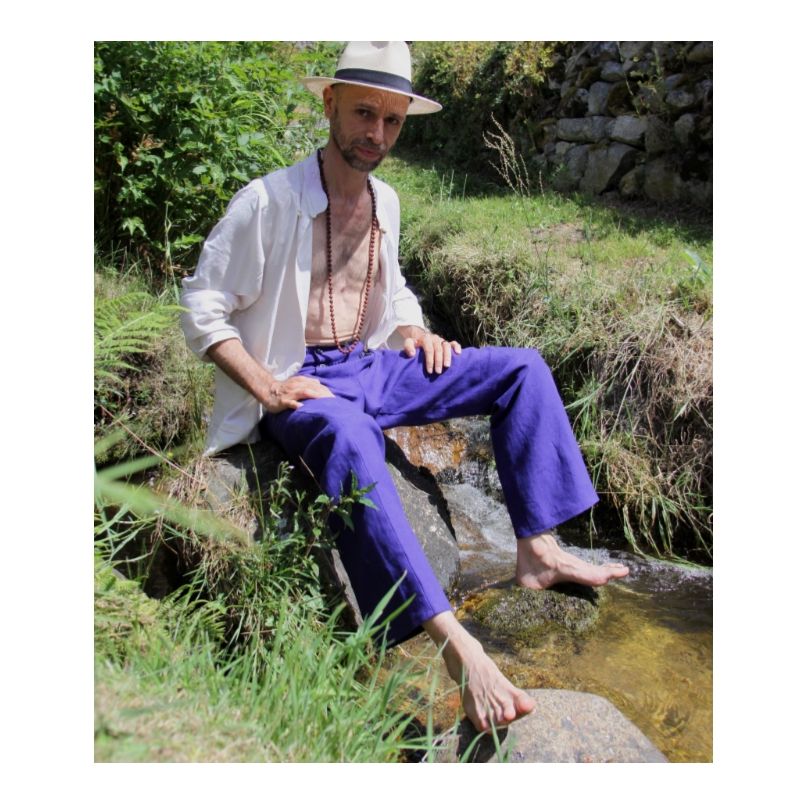 Pantalon à pont en Lin