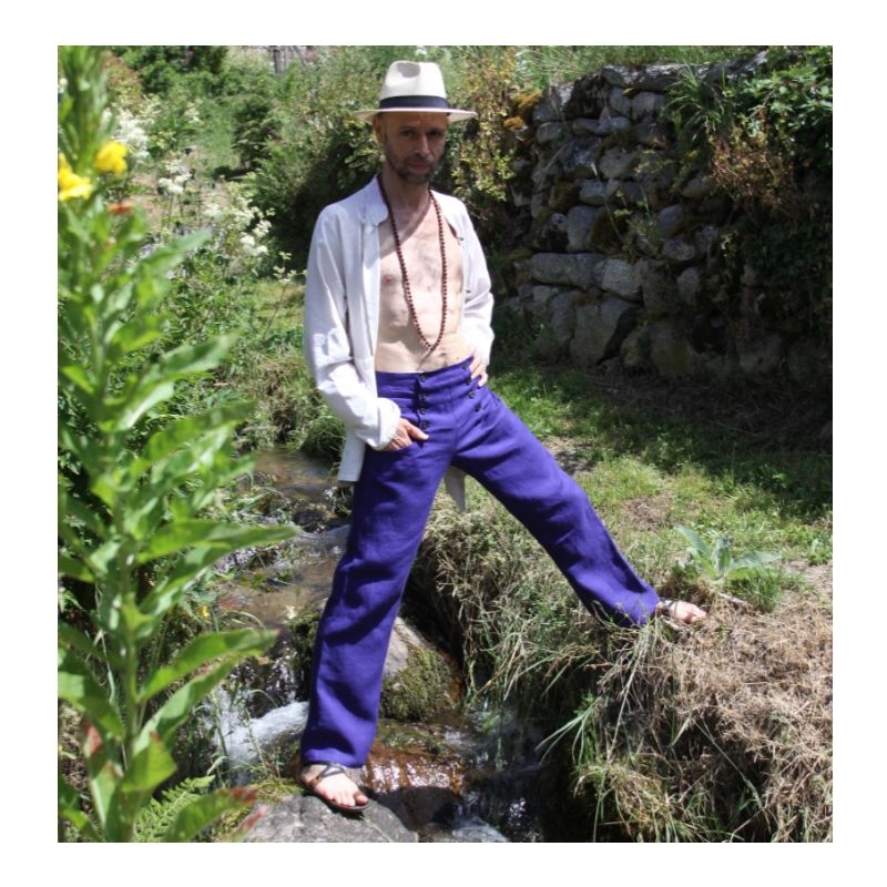 summer loincloth for men in indigo linen