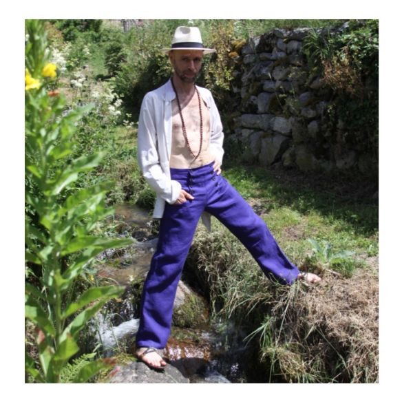 Pantalon à pont en Lin