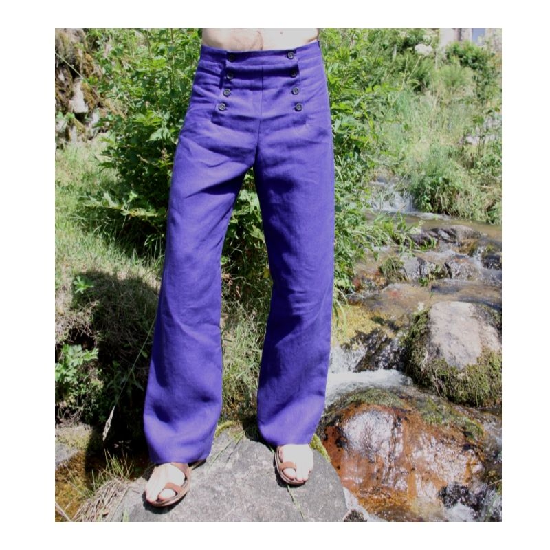 Pantalon à pont en Lin