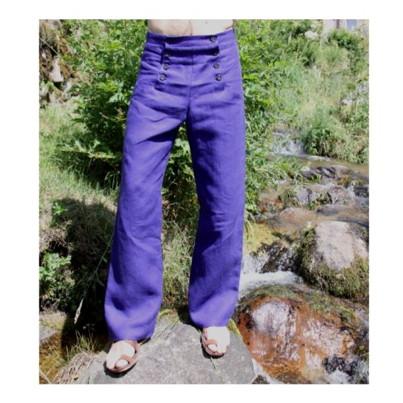 Pantalon à pont en Lin