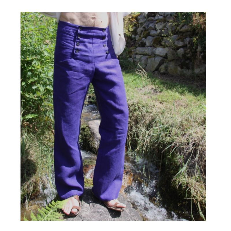 Pantalon à pont en Lin