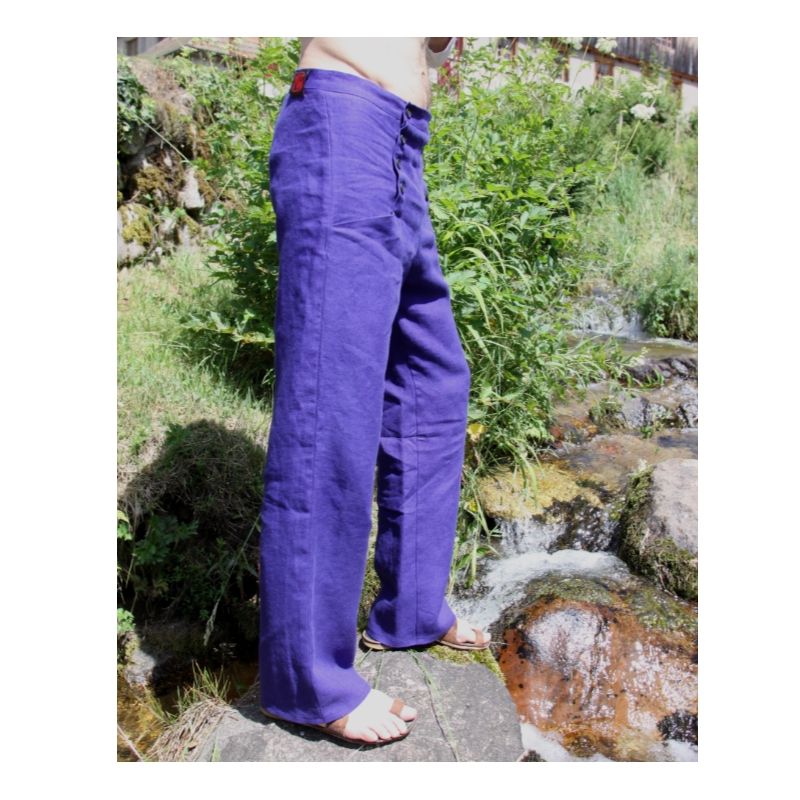 Pantalon à pont en Lin