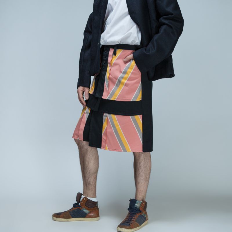 néo-kilt UNION PUNK rose