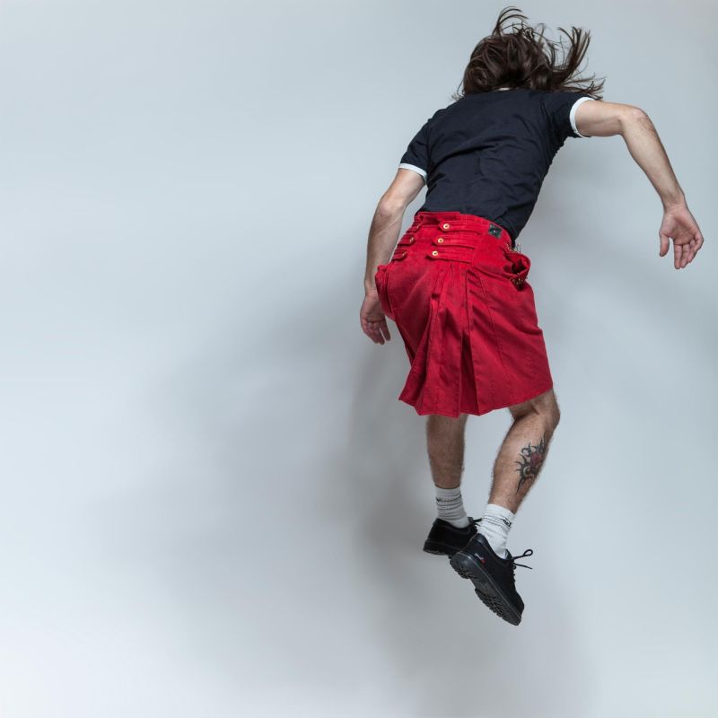 neo kilt style anglais velours rouge