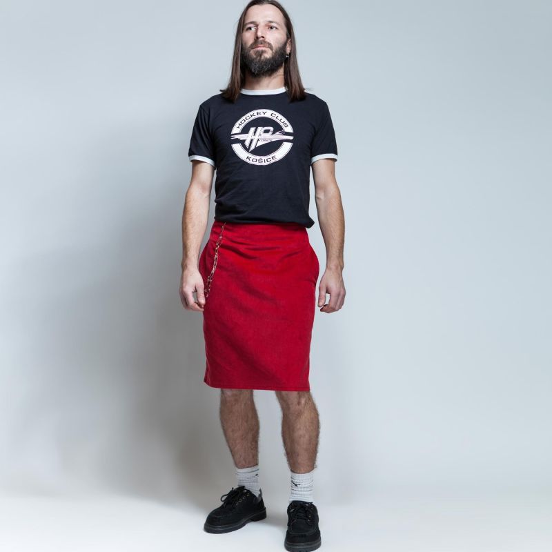 neo kilt style anglais velours rouge 2