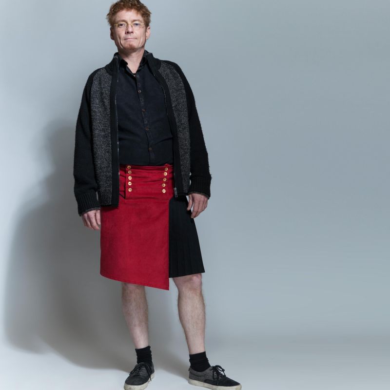 kilt masculin asymétrique bi-matière