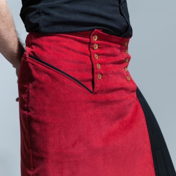 two-fabrics asymetrical male kilt