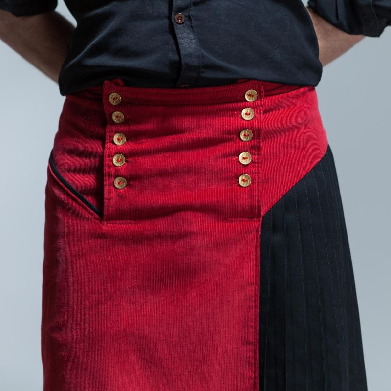 kilt masculin asymétrique bi-matière