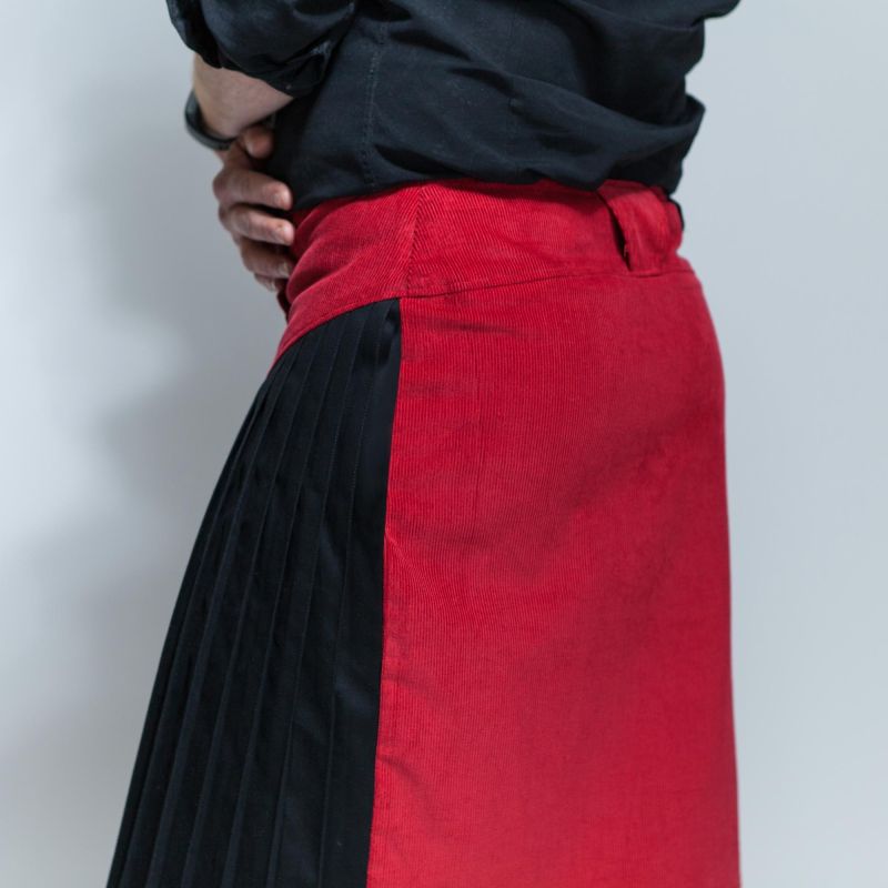 kilt masculin asymétrique bi-matière