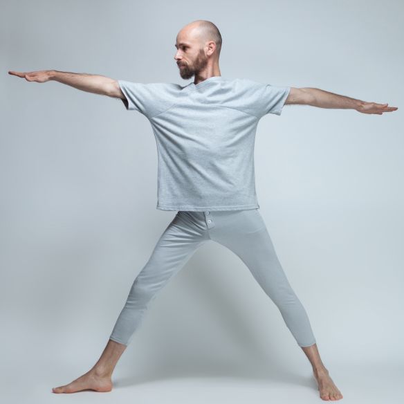 Leggings gris à boutons 