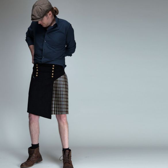Kilt Asymétrique BUCKINGHAM noir