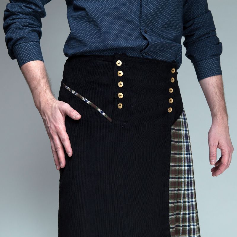 Kilt Asymétrique BUCKINGHAM noir