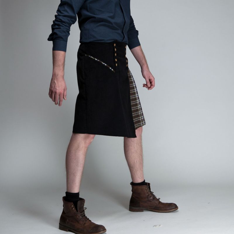 Kilt Asymétrique BUCKINGHAM noir