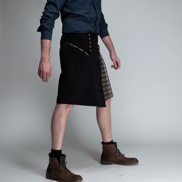 Kilt Asymétrique BUCKINGHAM noir