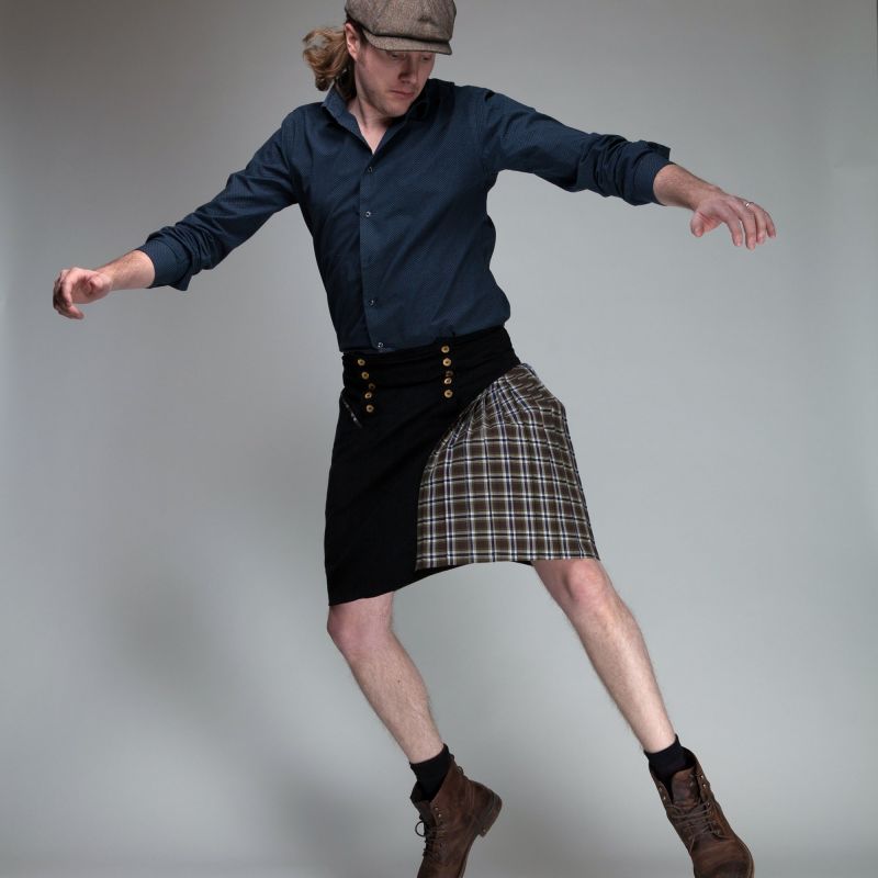 Kilt Asymétrique BUCKINGHAM noir