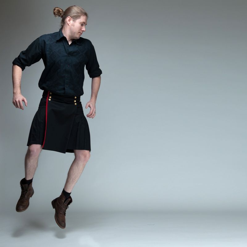 Kilt réversible HORSE GUARD noir
