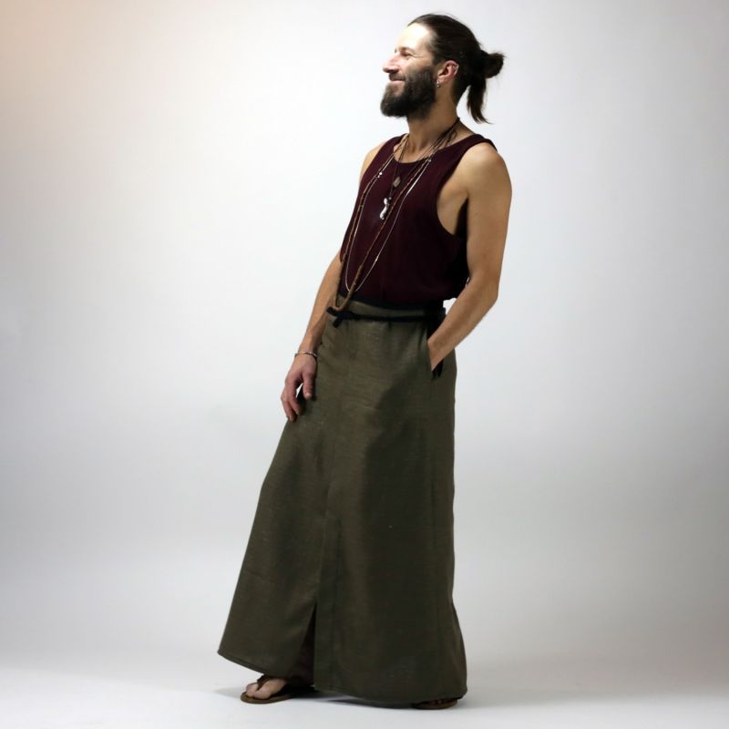 ethnic style maleskirt for summer in linen