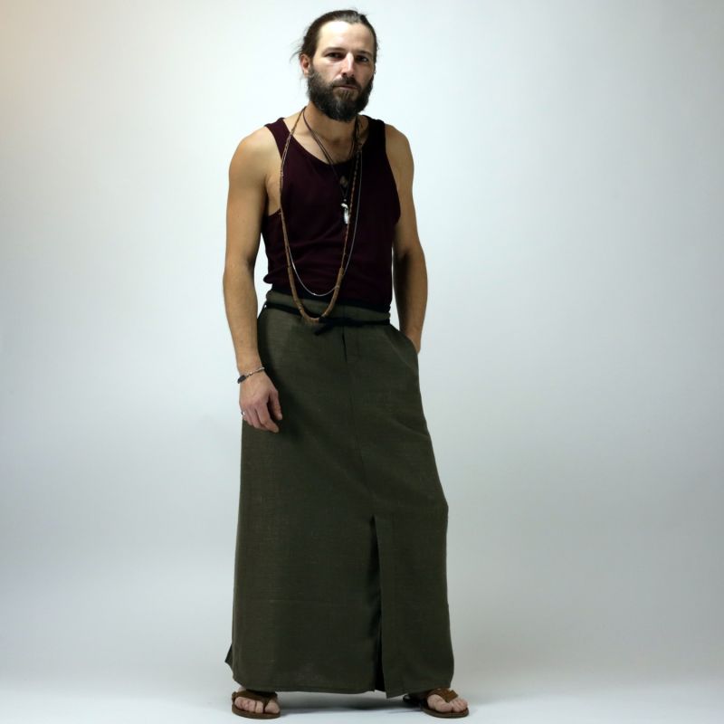 ethnic style maleskirt for summer in linen