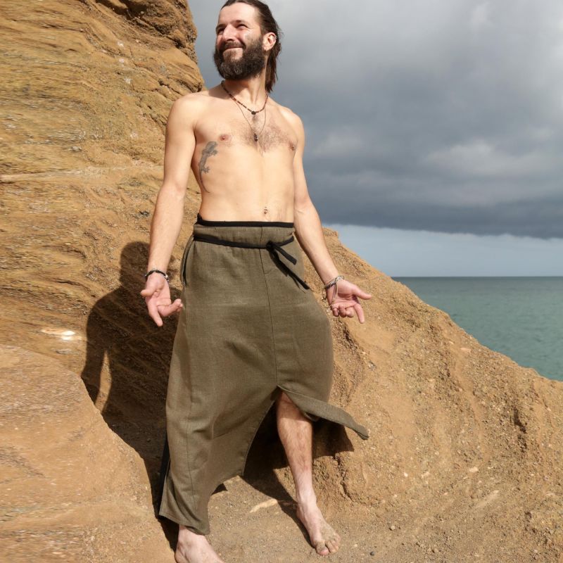 ethnic style maleskirt for summer in linen