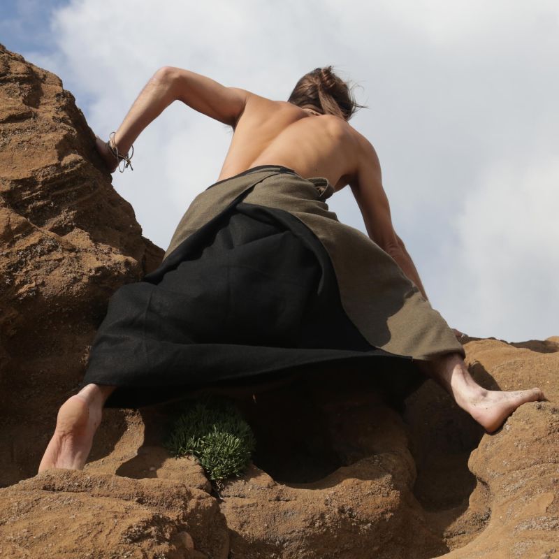 ethnic style maleskirt for summer in linen