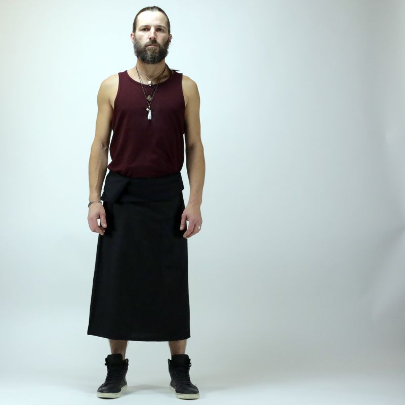 jupe à nouer en lin pour homme