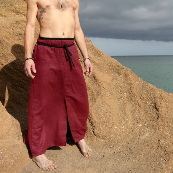 hakama d'homme forme longhi en lin d'été